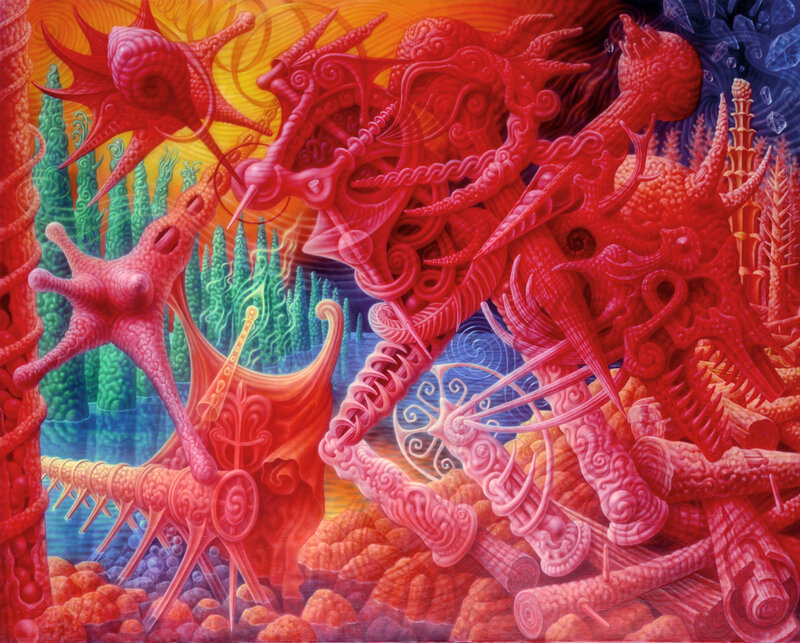 Abstract red alien landscape