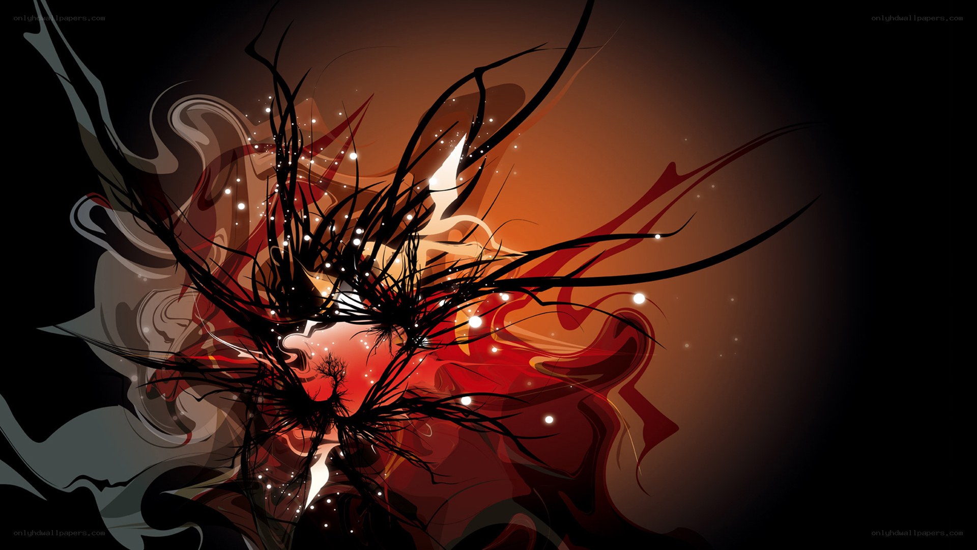 abstract red and black art