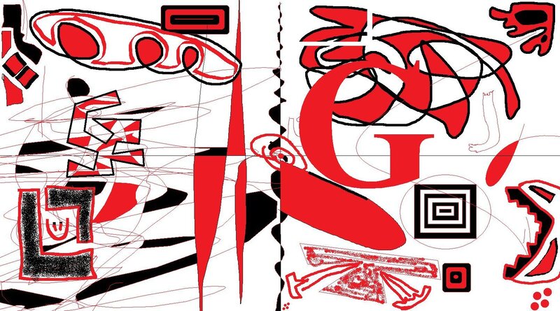 abstract red and black artwork