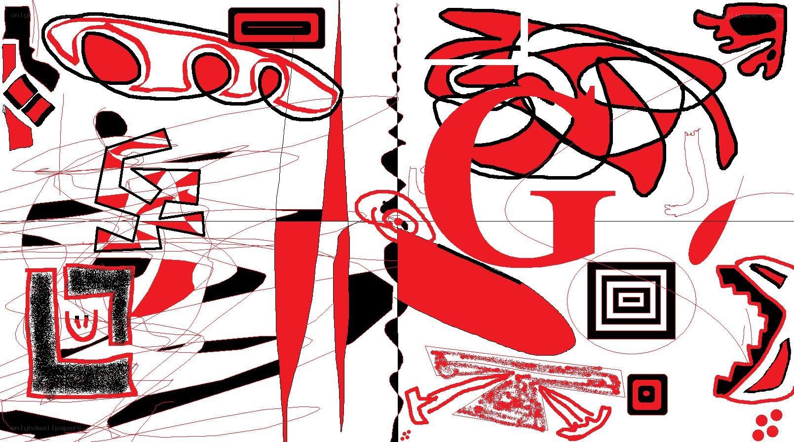 abstract red and black artwork