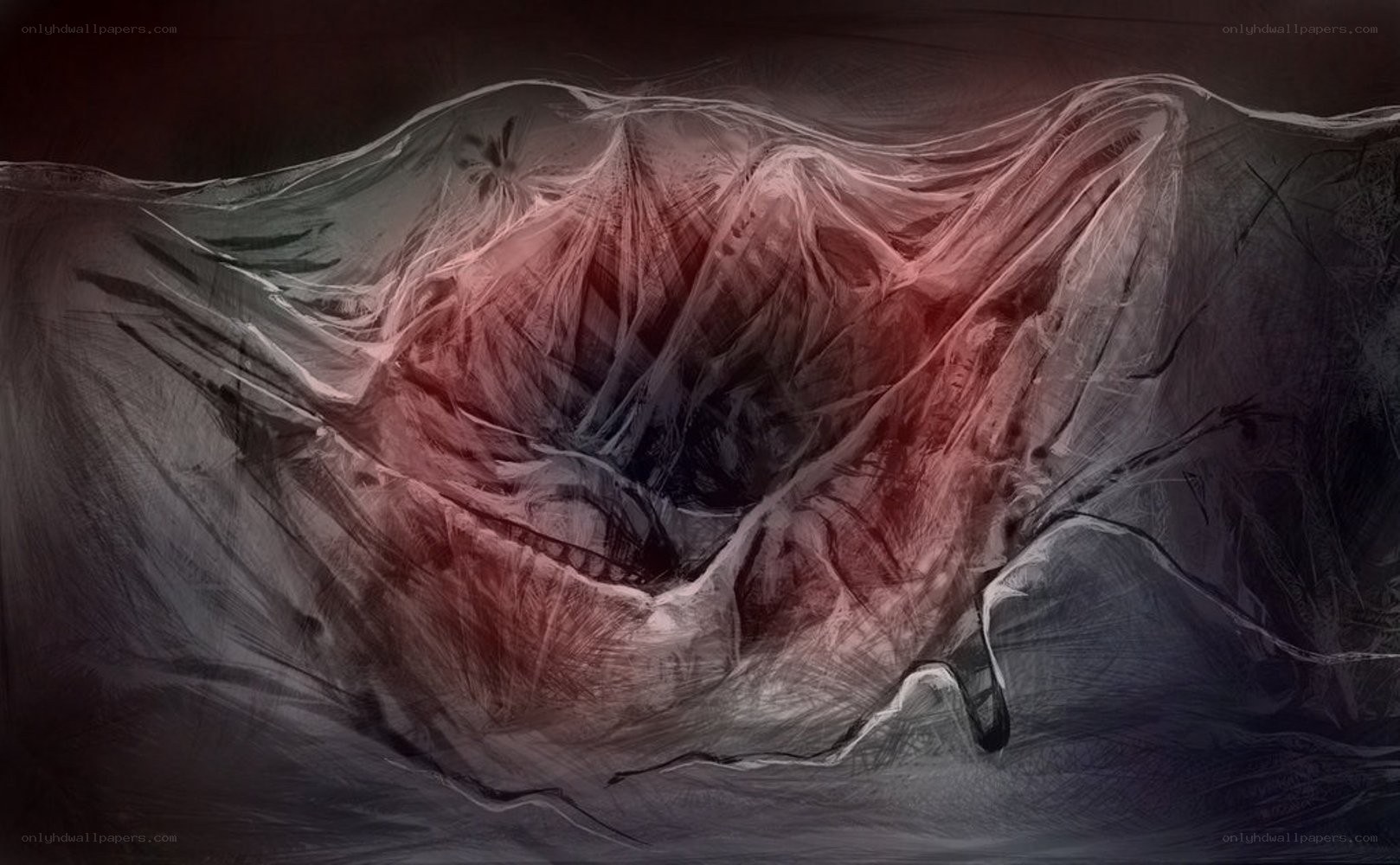 abstract red and black artwork