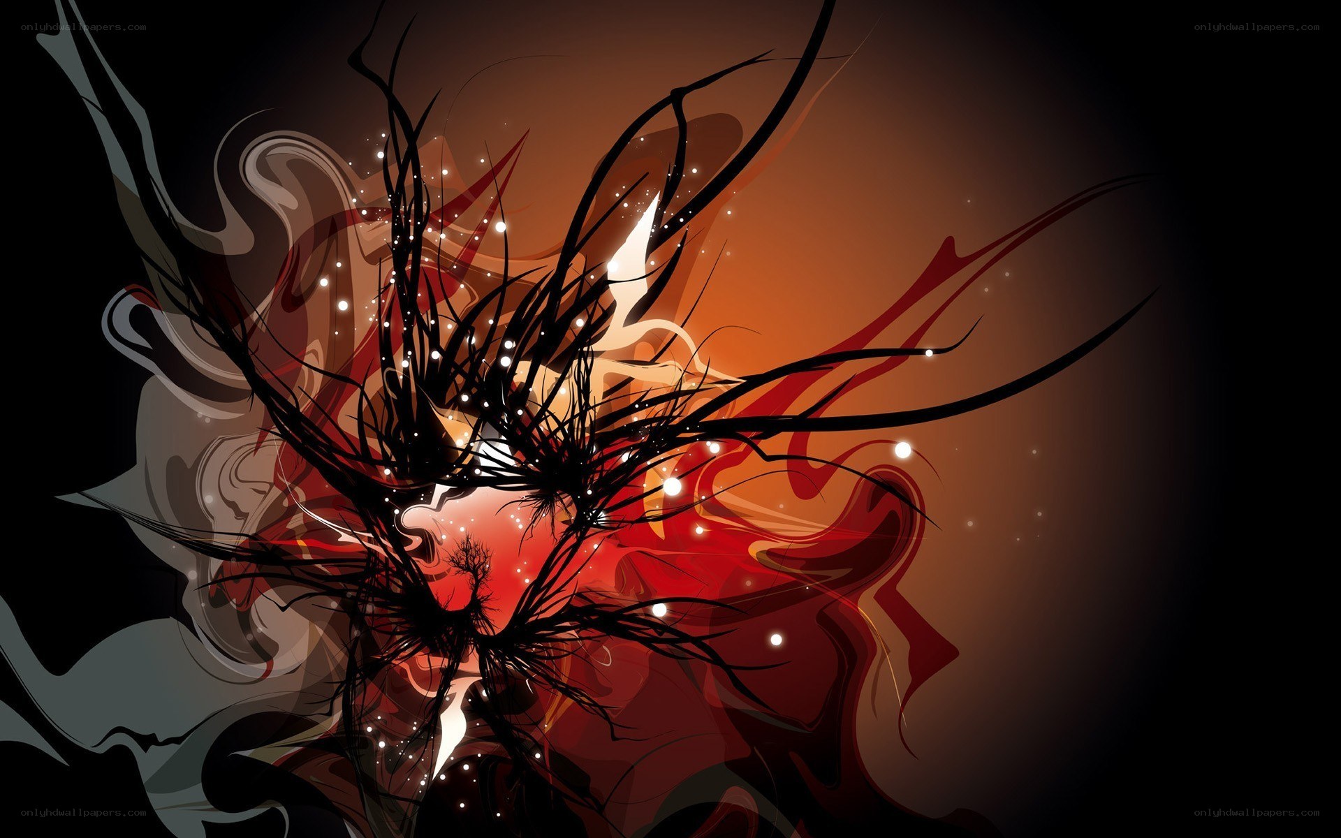 Abstract red and black artwork