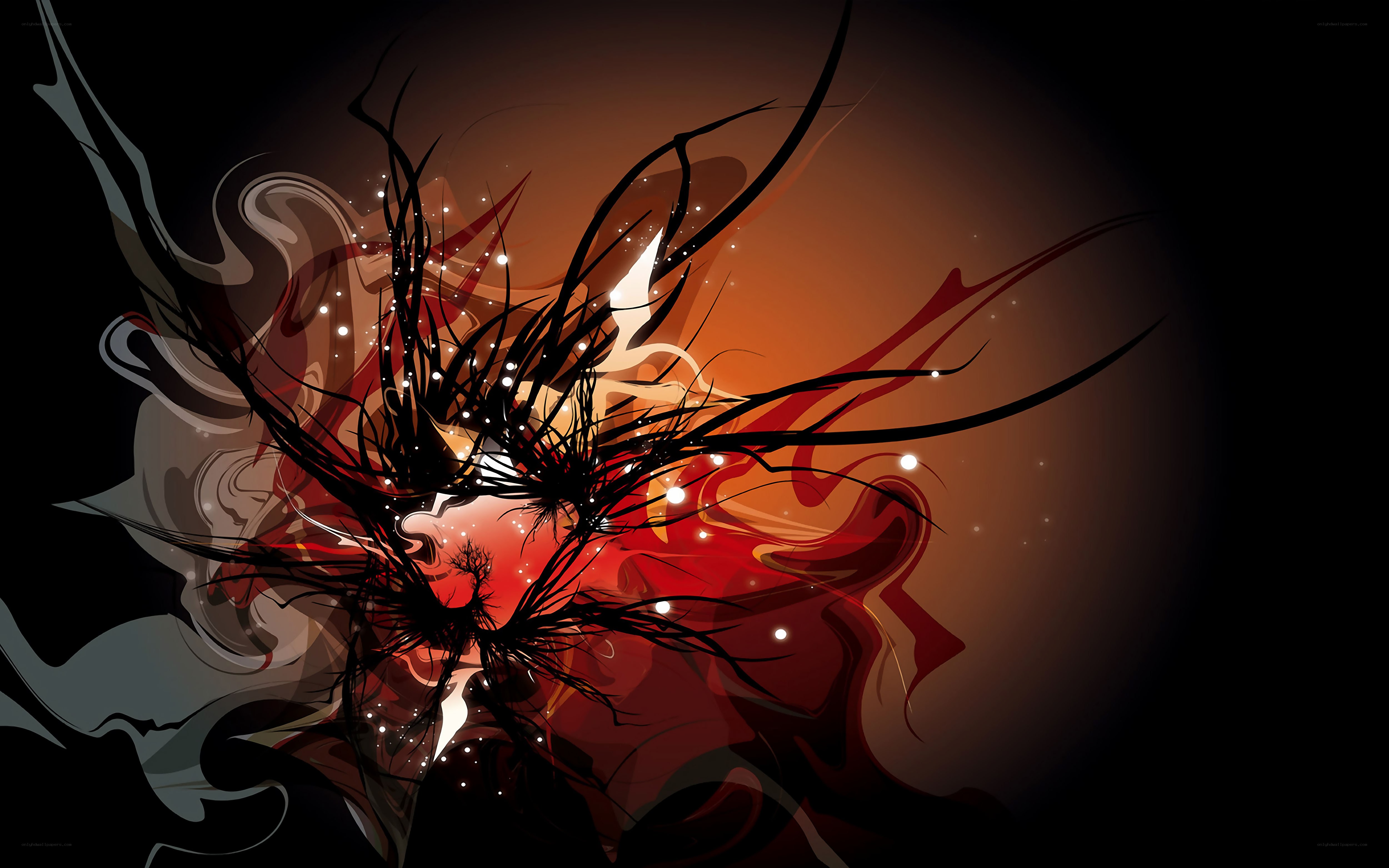 Abstract red and black artwork