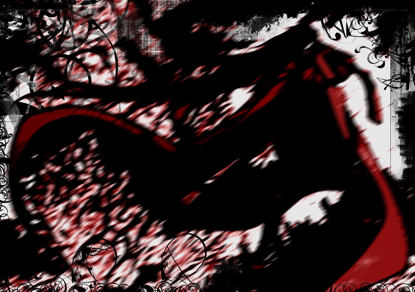 abstract red and black artwork