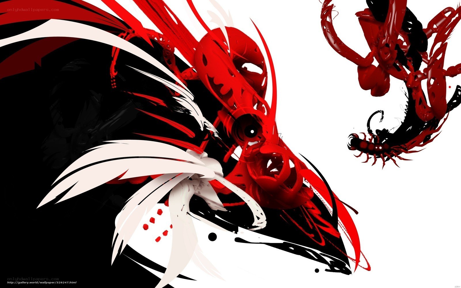 abstract red and black artwork