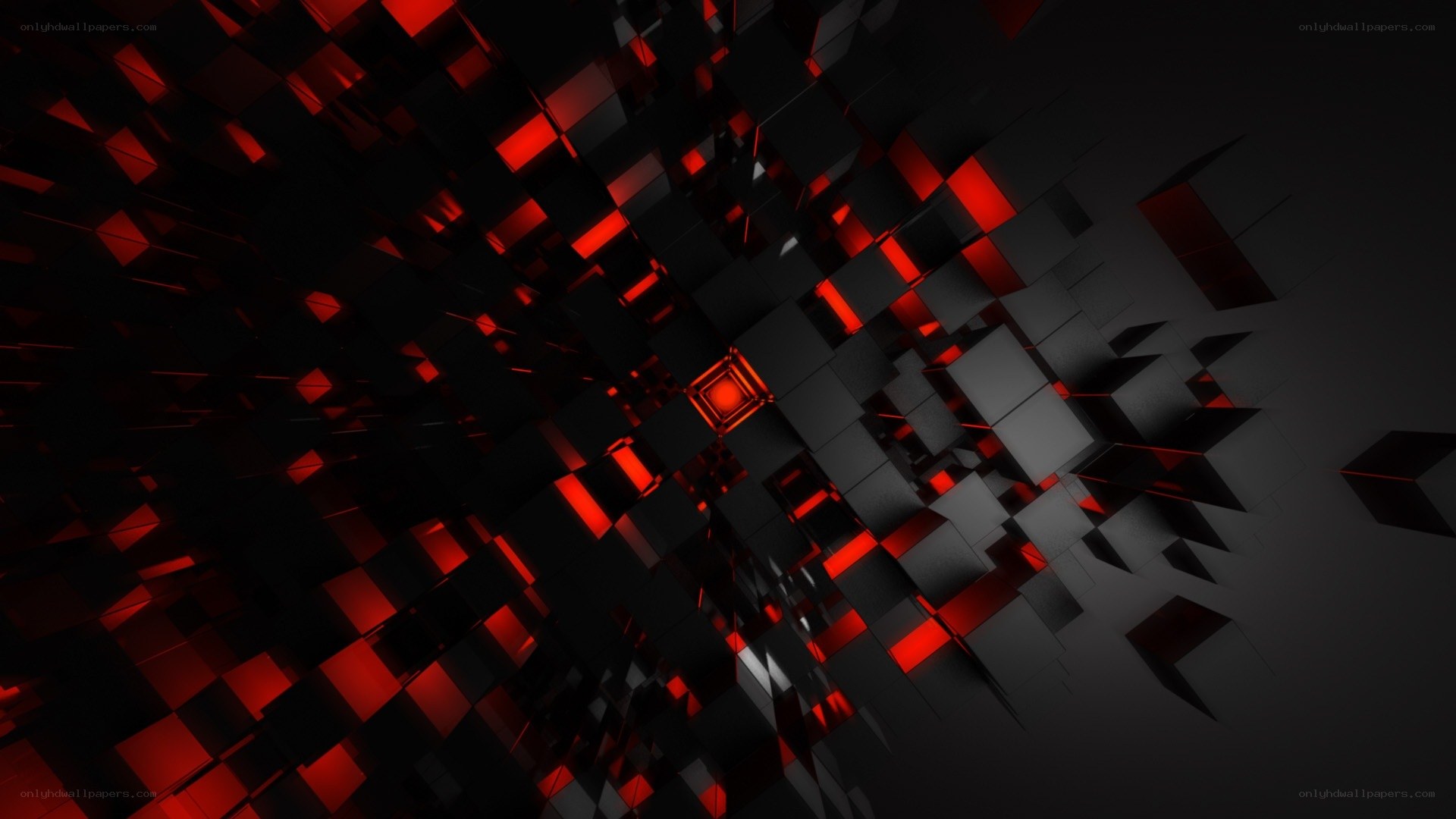 abstract red and black cubes
