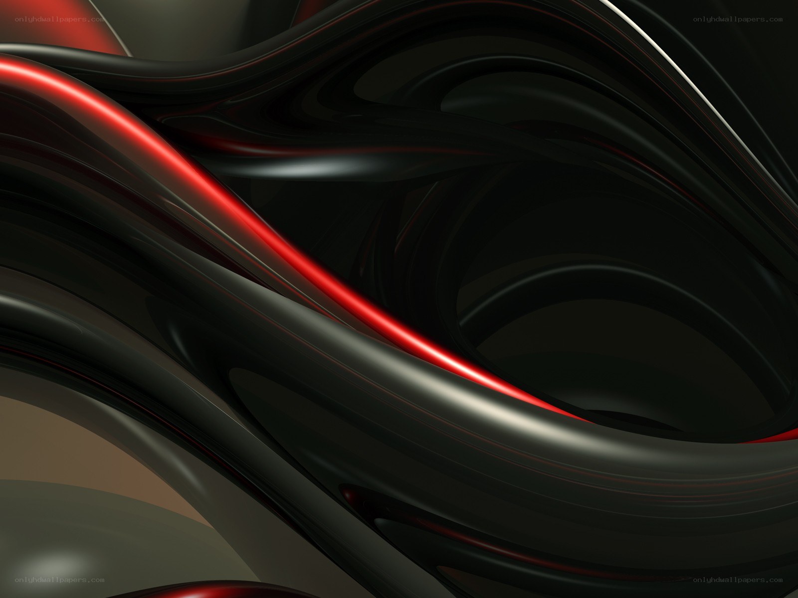 Abstract red and black curves
