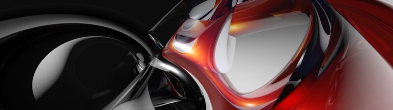 Abstract Red and Black Curves — Dramatic, Digital Art