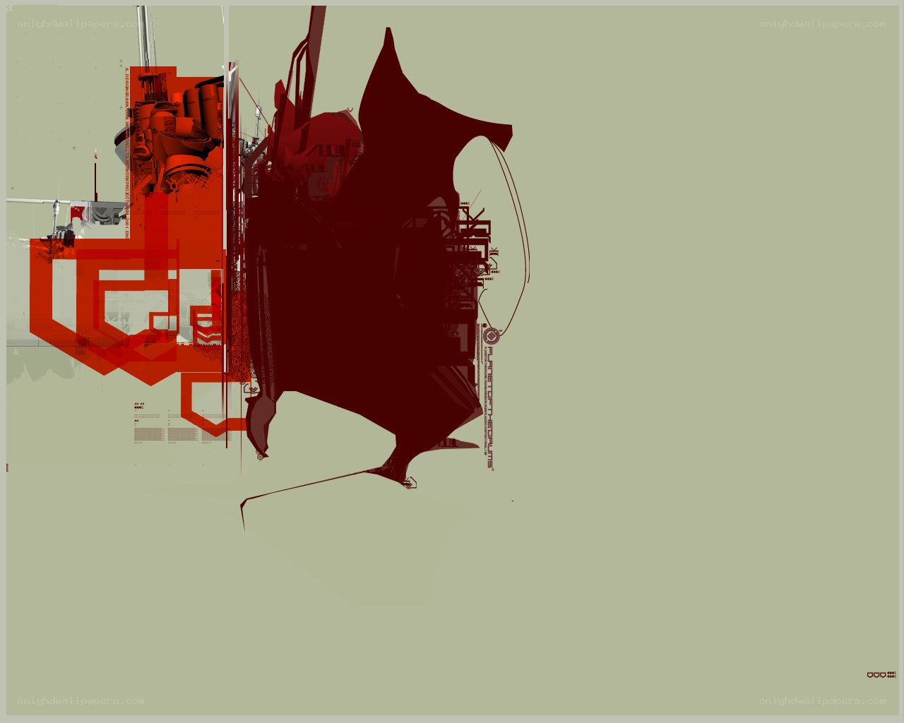 abstract red and black design