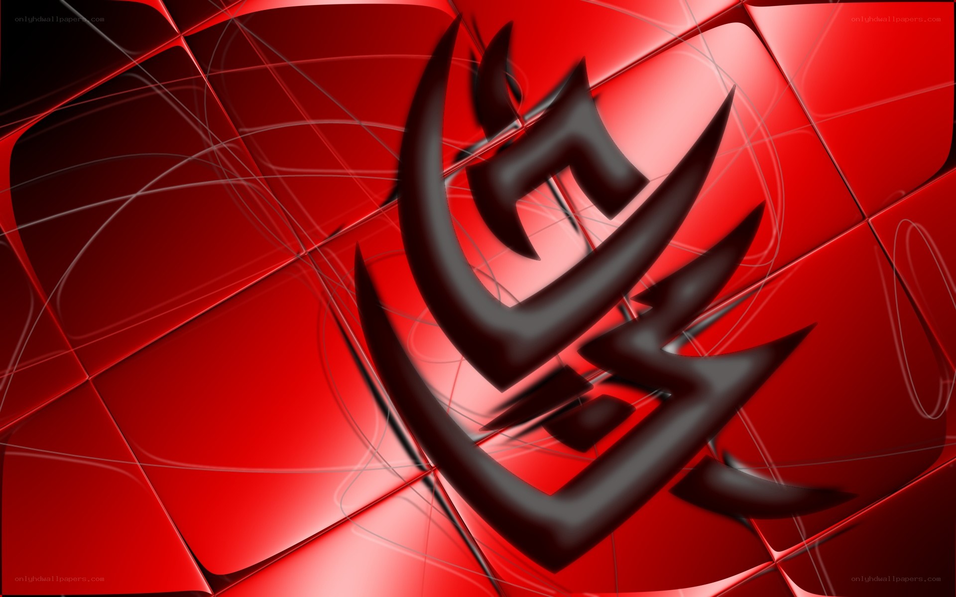 Abstract red and black design
