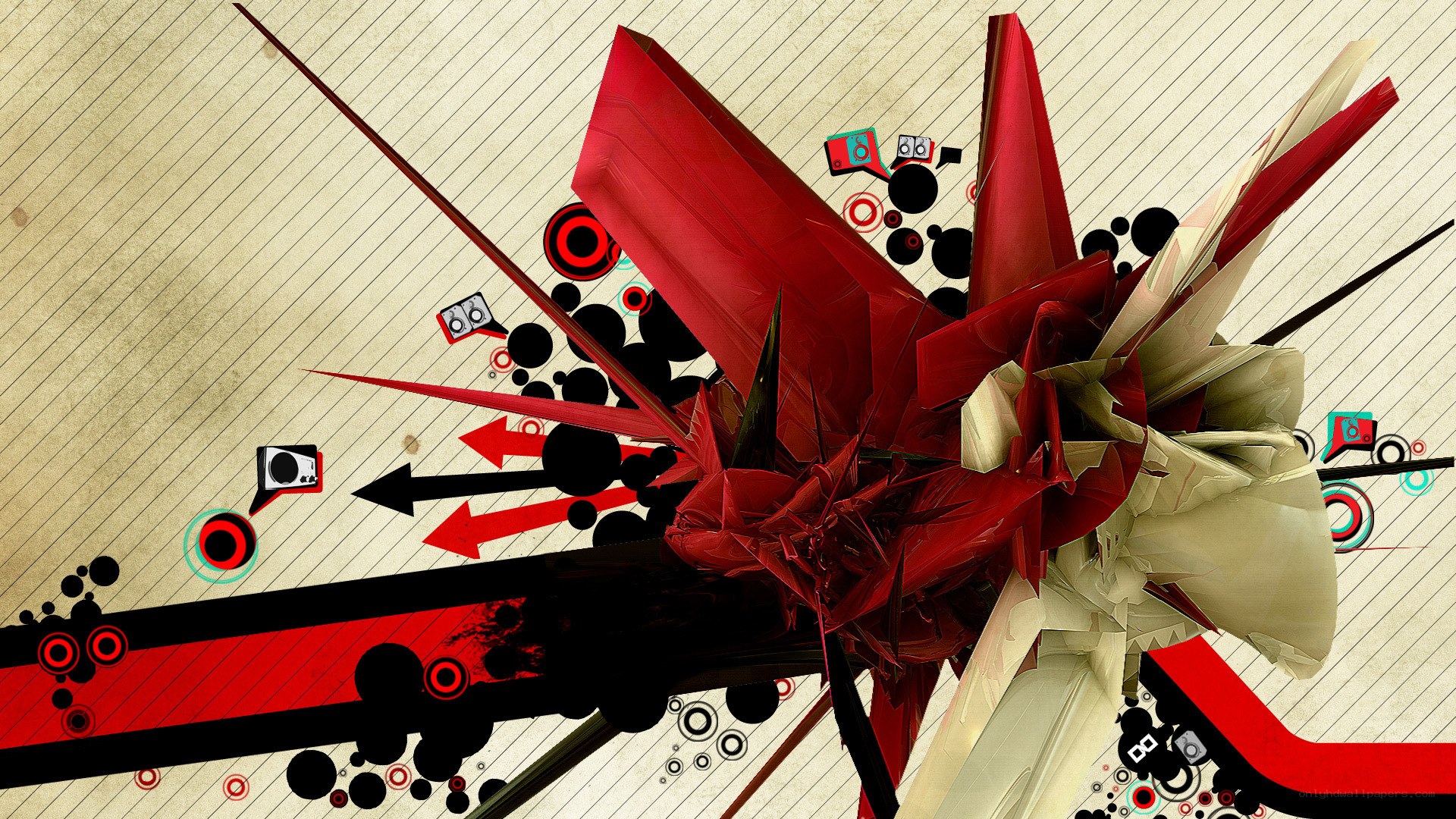 abstract red and black design