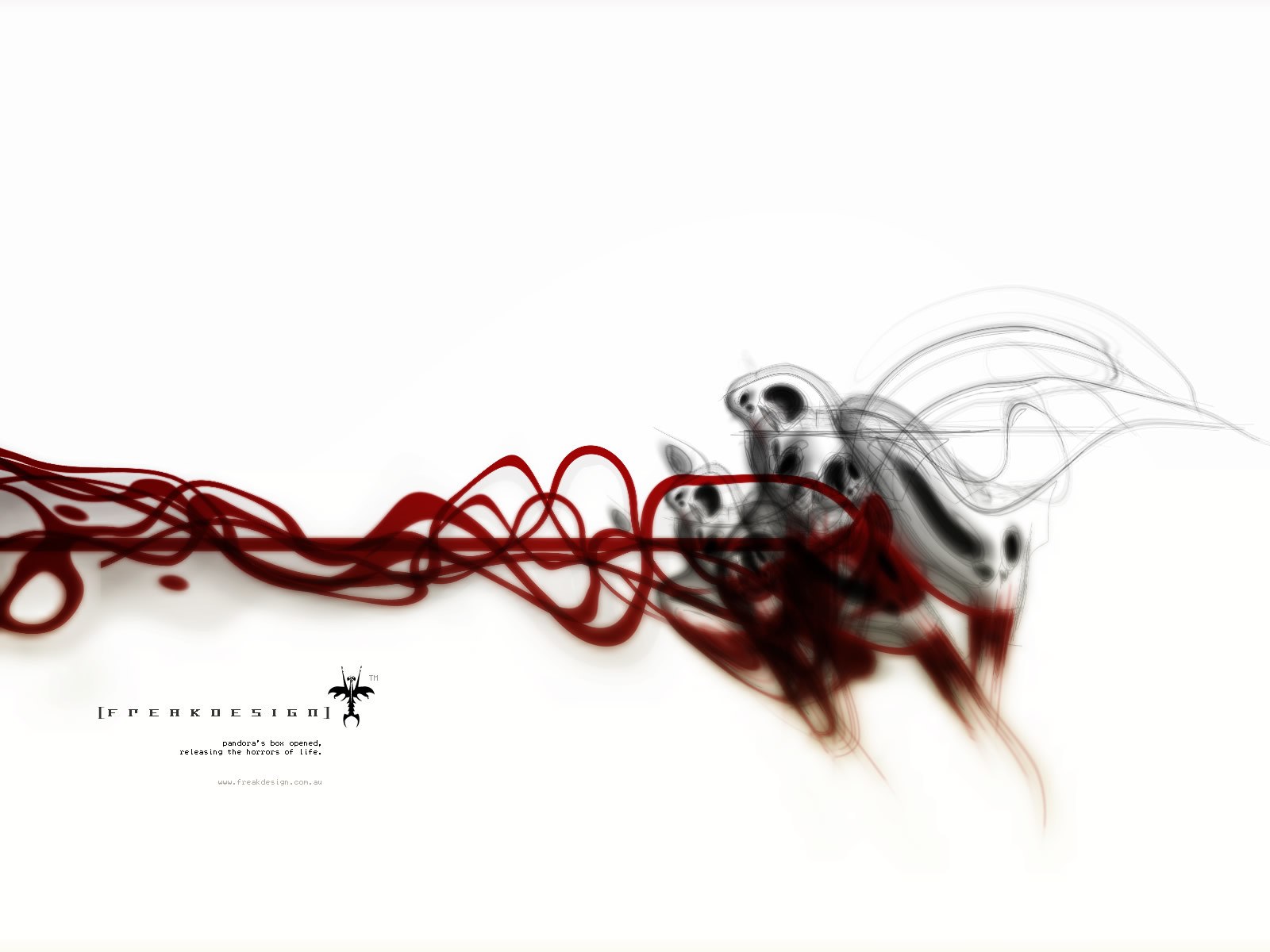 Abstract red and black design