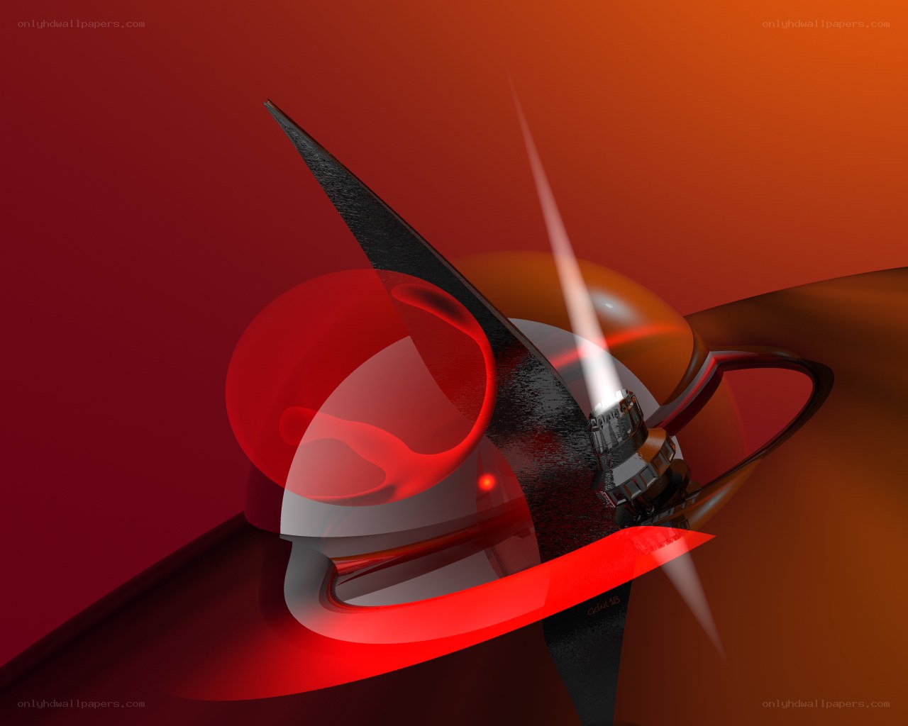 Abstract red and black design