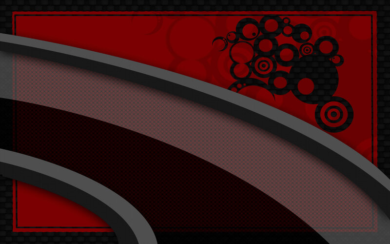 Abstract Red and Black Design — Dynamic, Digital Art, Circles, Grids