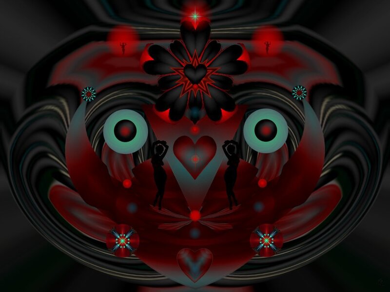 Abstract Red and Black Design — Mystical