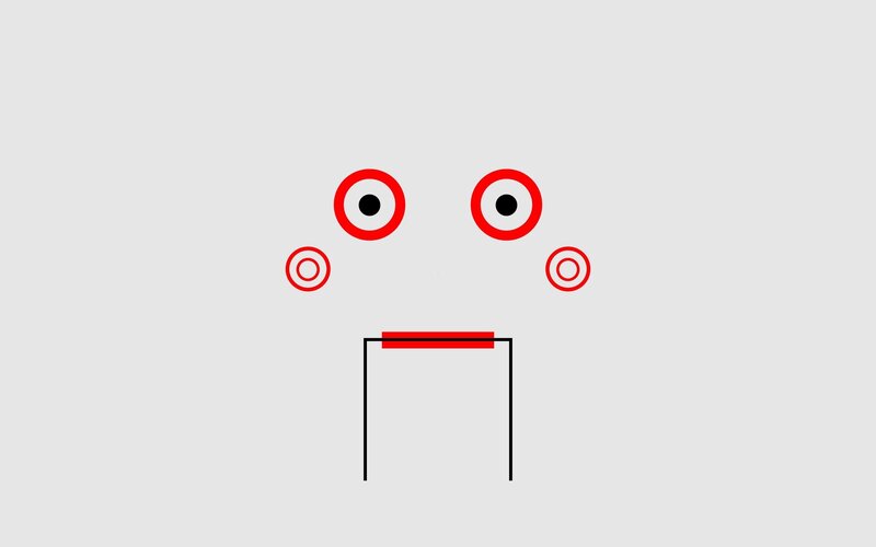 abstract red and black face