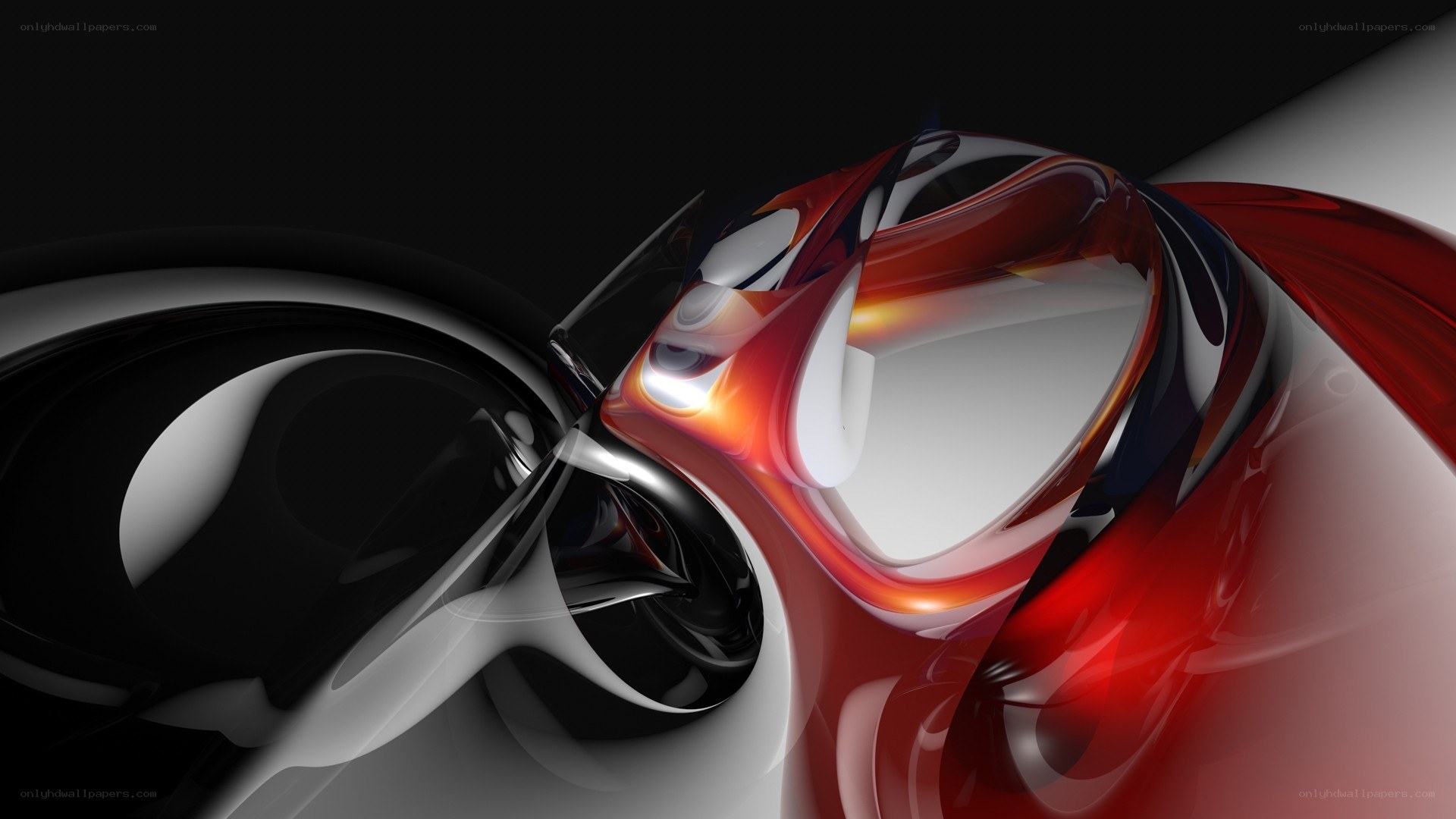 Abstract red and black fluid art