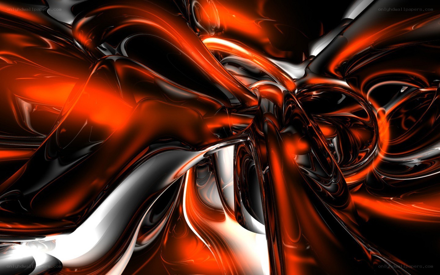 Abstract red and black fluid art