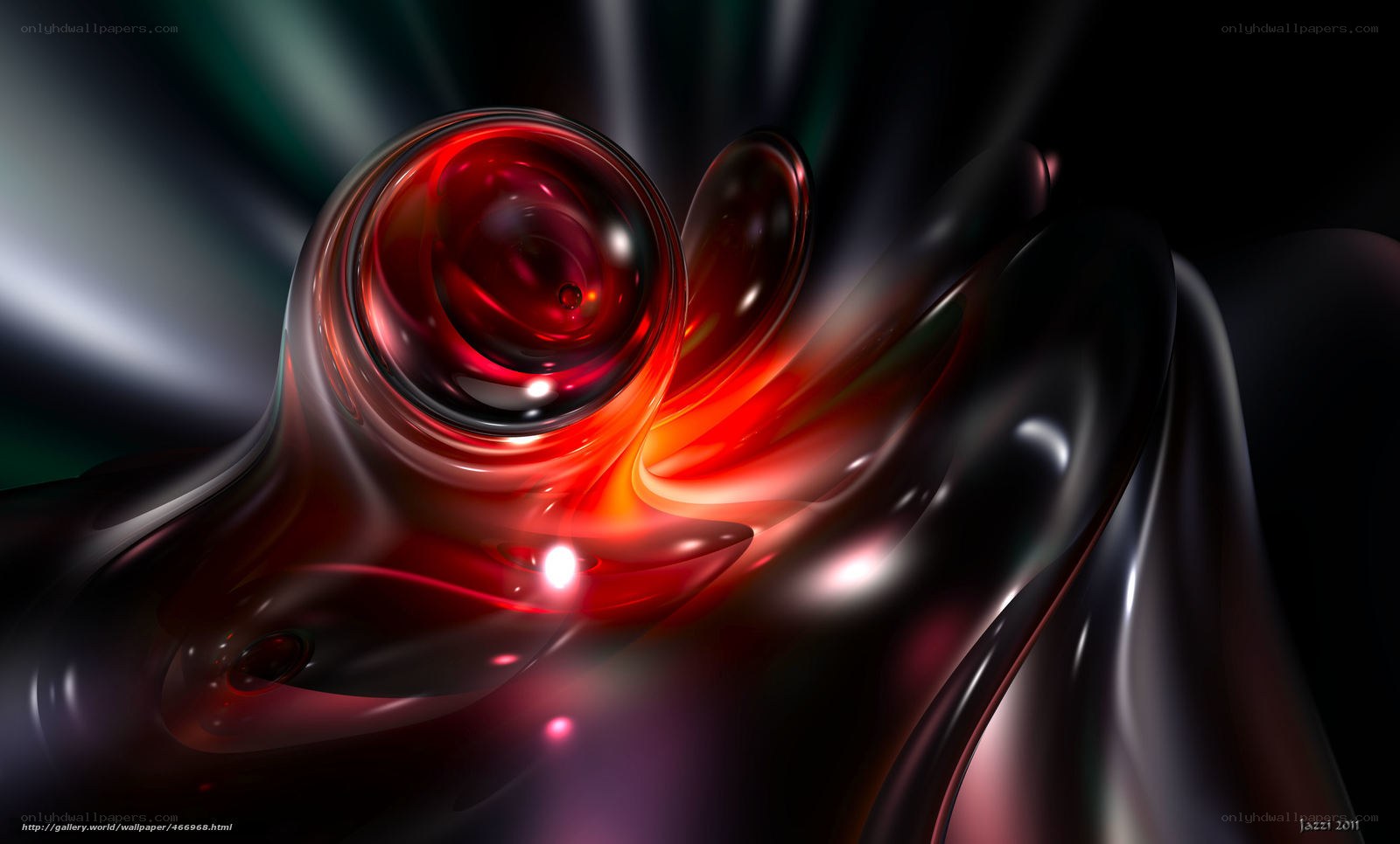 Abstract red and black fluid art