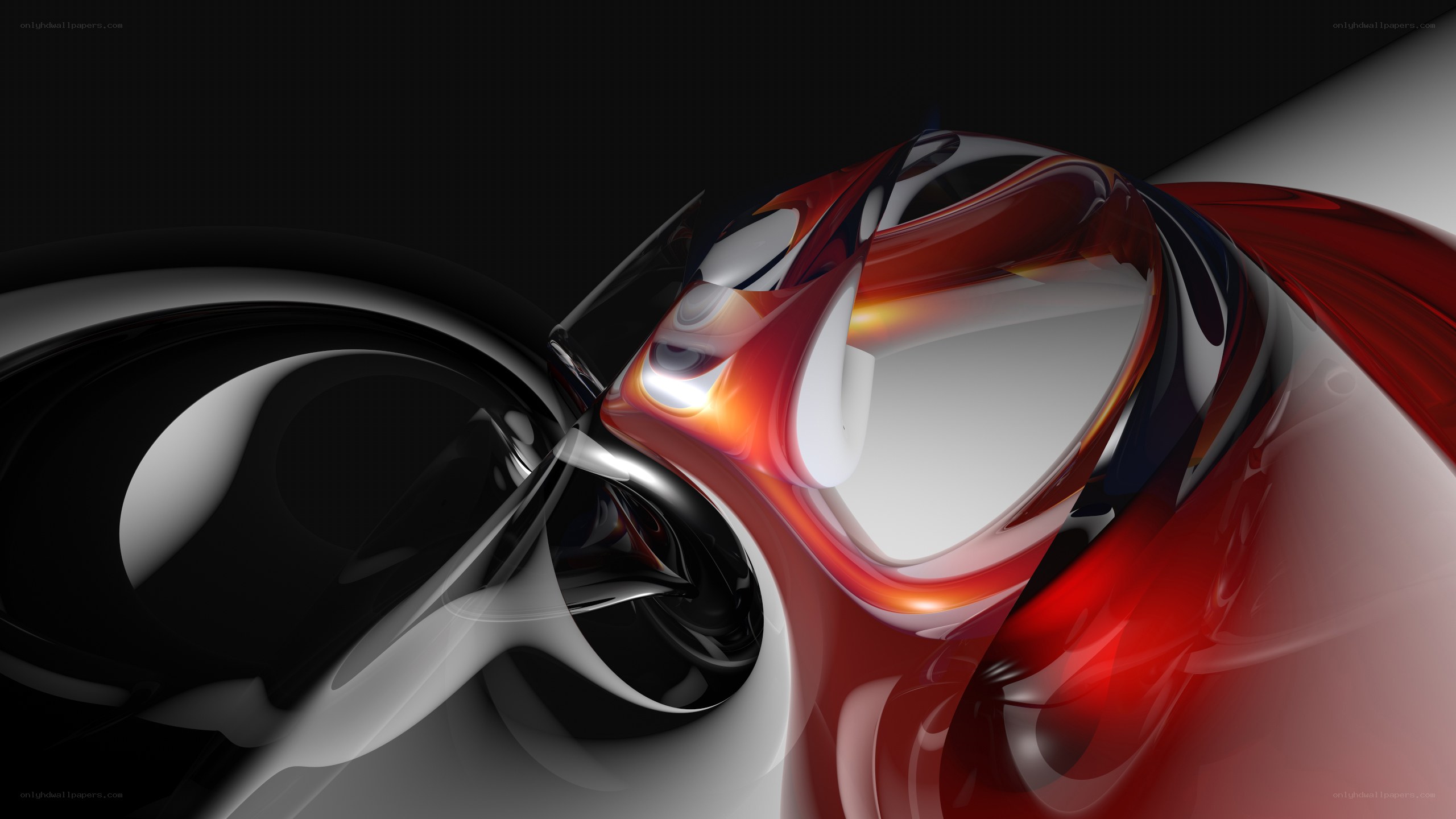 Abstract red and black fluid shapes
