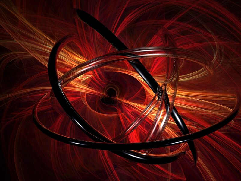 Abstract red and black fractal art