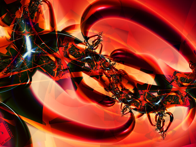 Abstract red and black fractal art