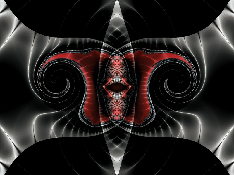 Abstract red and black fractal art