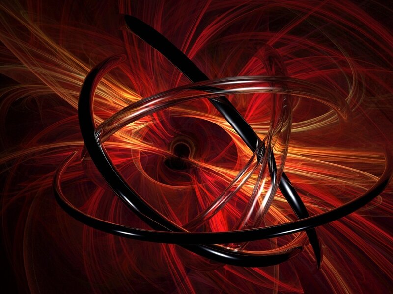 Abstract red and black fractal art