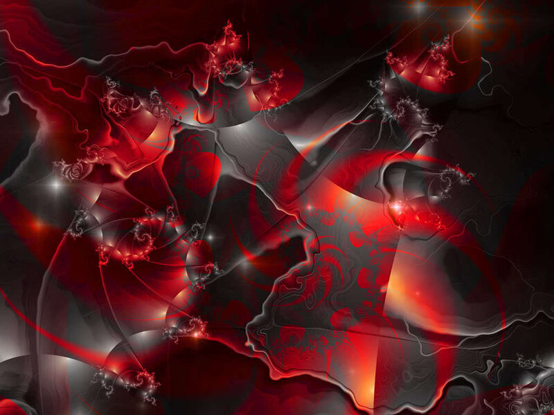 Abstract red and black fractal art