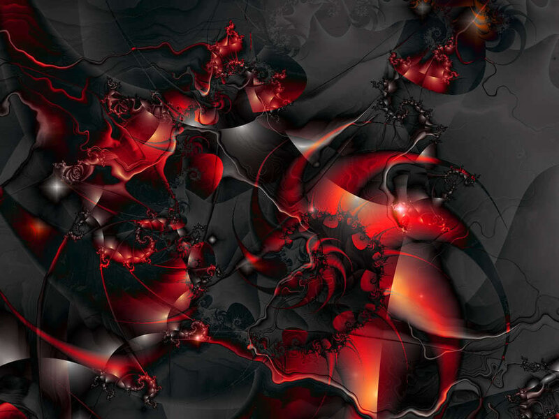 Abstract red and black fractal art