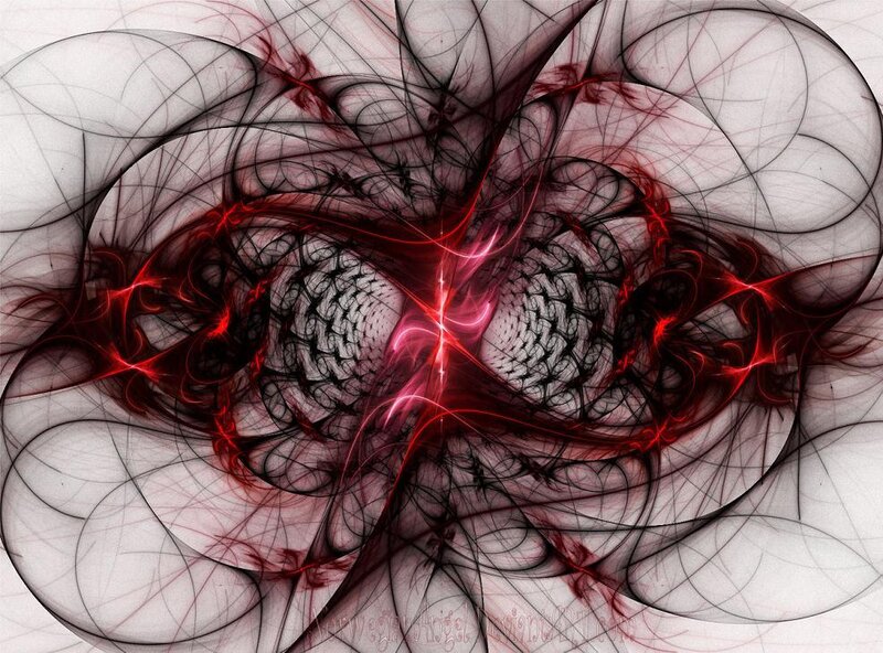 Abstract red and black fractal design