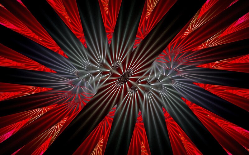 Abstract Red and Black Fractal — Dramatic