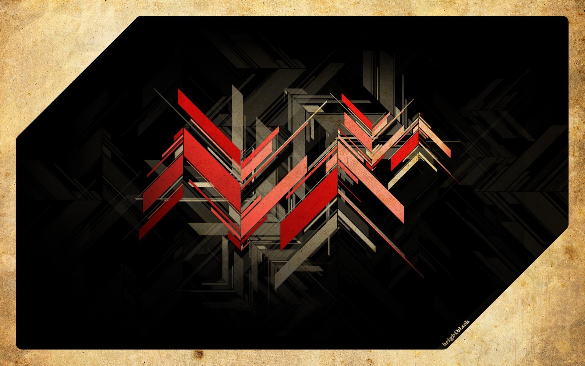 abstract red and black geometric design