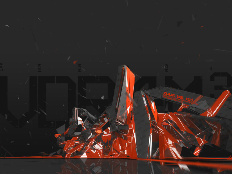 abstract red and black geometric explosion