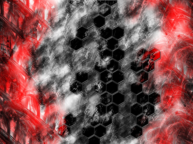 abstract red and black hexagon pattern