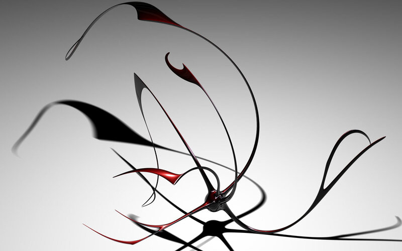 Abstract Red and Black Lines — Dynamic, 3d Render, Shadows