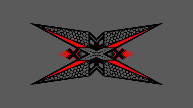 abstract red and black logo
