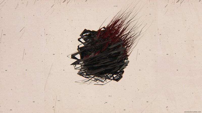 Abstract Red and Black Object — Chaotic