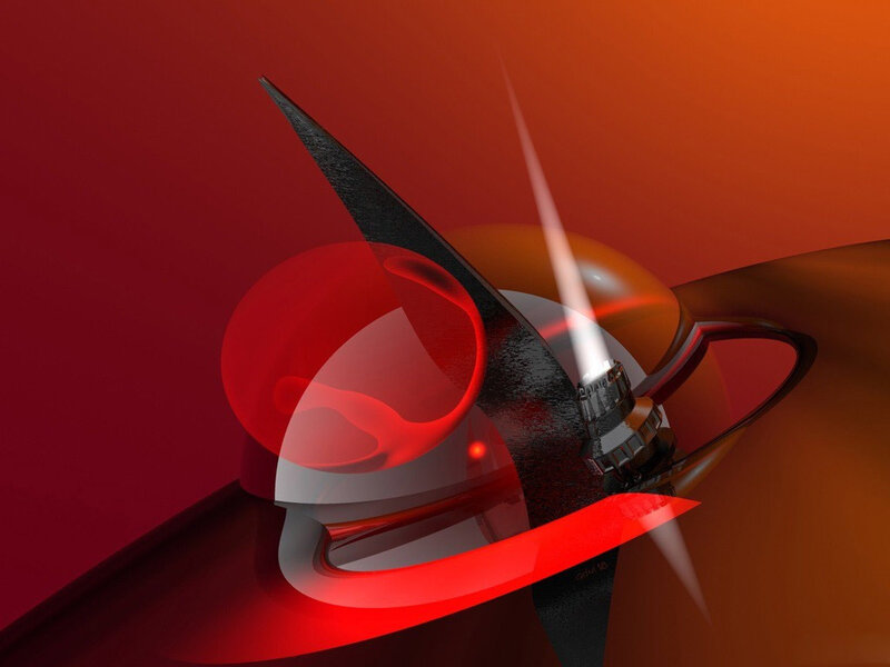 Abstract Red and Black Object