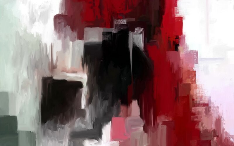 abstract red and black painting