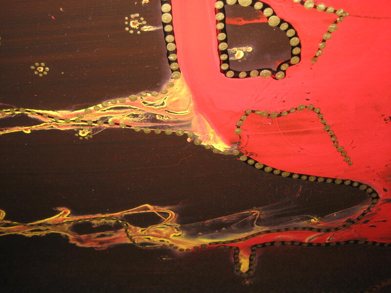 Abstract Red and Black Painting — Dramatic