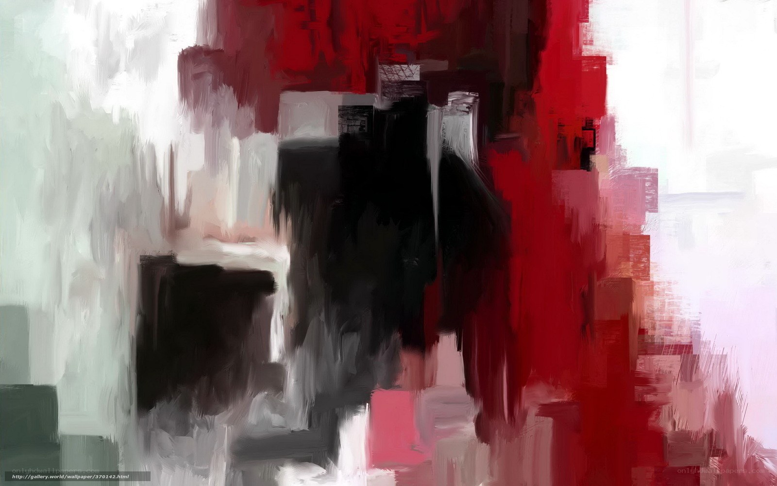Abstract red and black painting