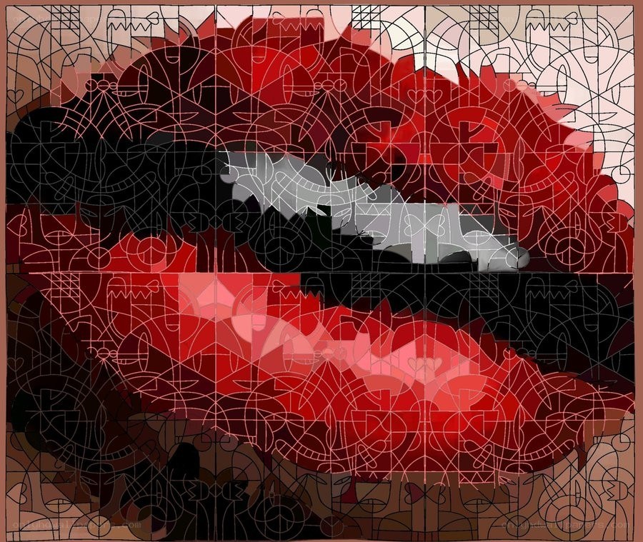 abstract red and black pattern