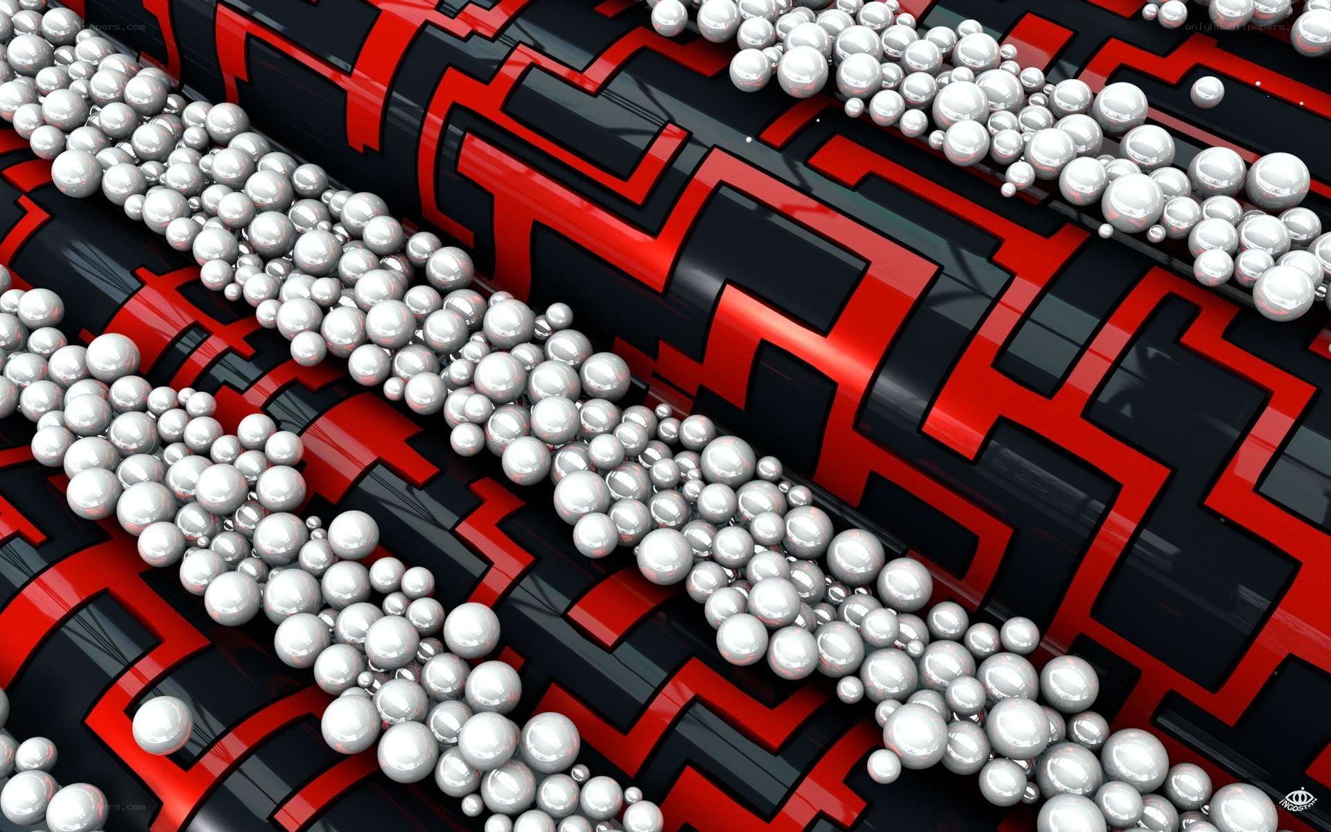 Abstract red and black pattern