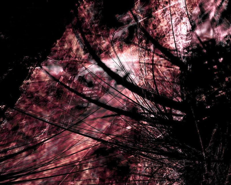 Abstract Red and Black Pattern — Chaotic, Digital Art, Lines