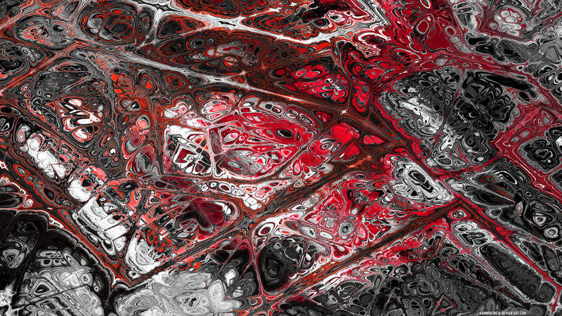 Abstract Red and Black Pattern — Chaotic, Digital Art