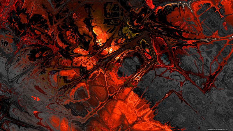 Abstract Red and Black Pattern — Dramatic, Digital Art
