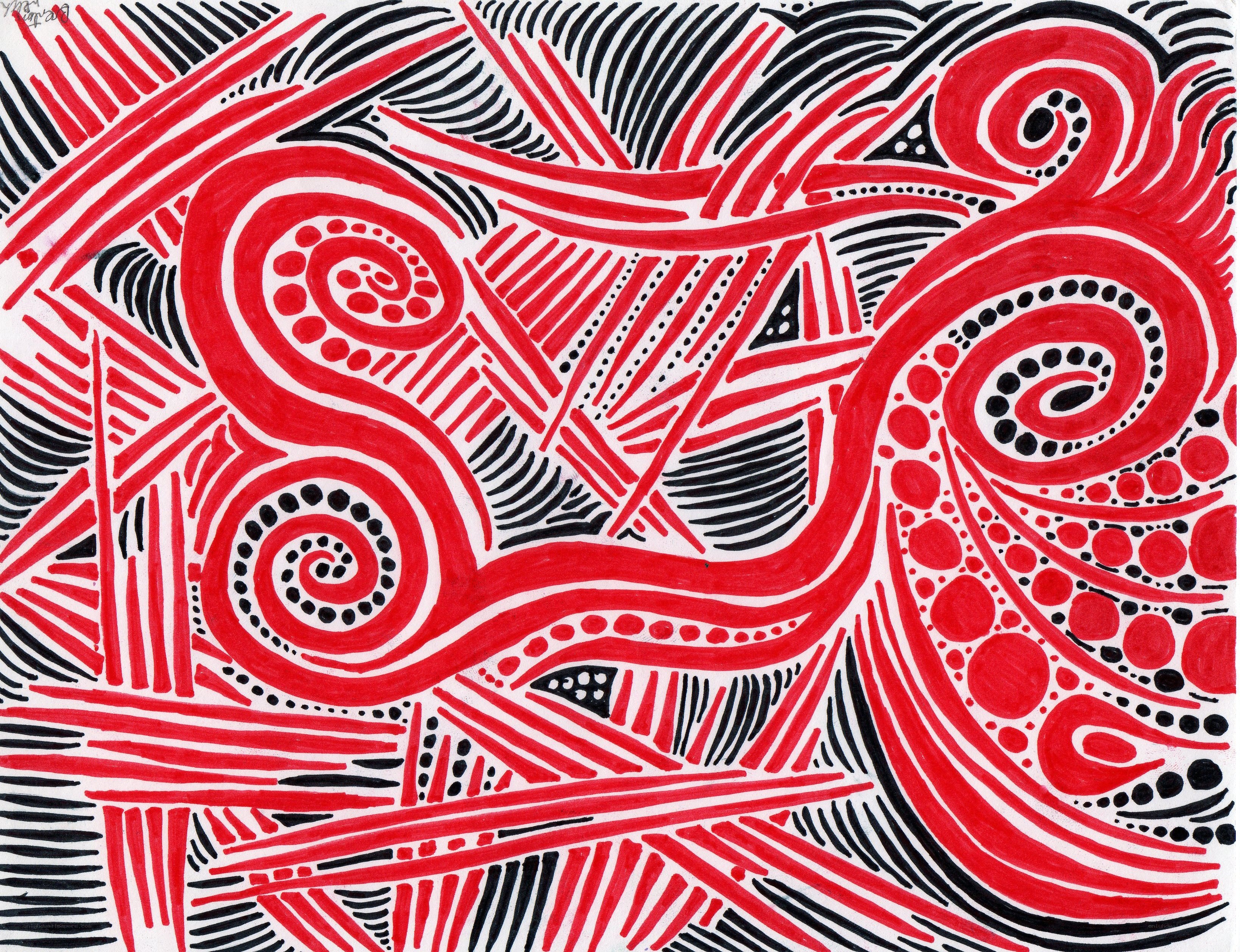 Abstract red and black pattern