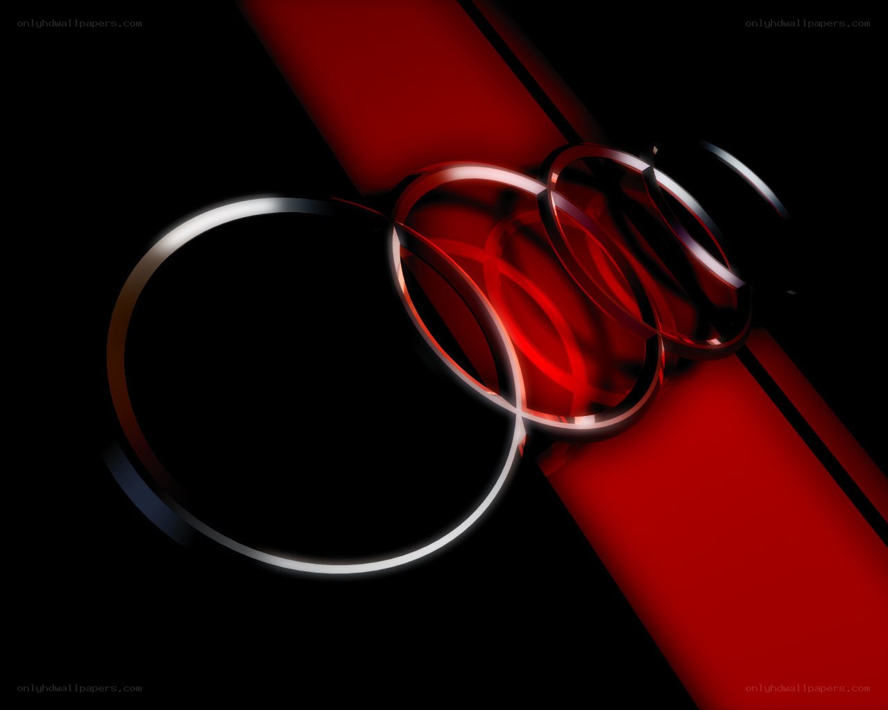 abstract red and black rings