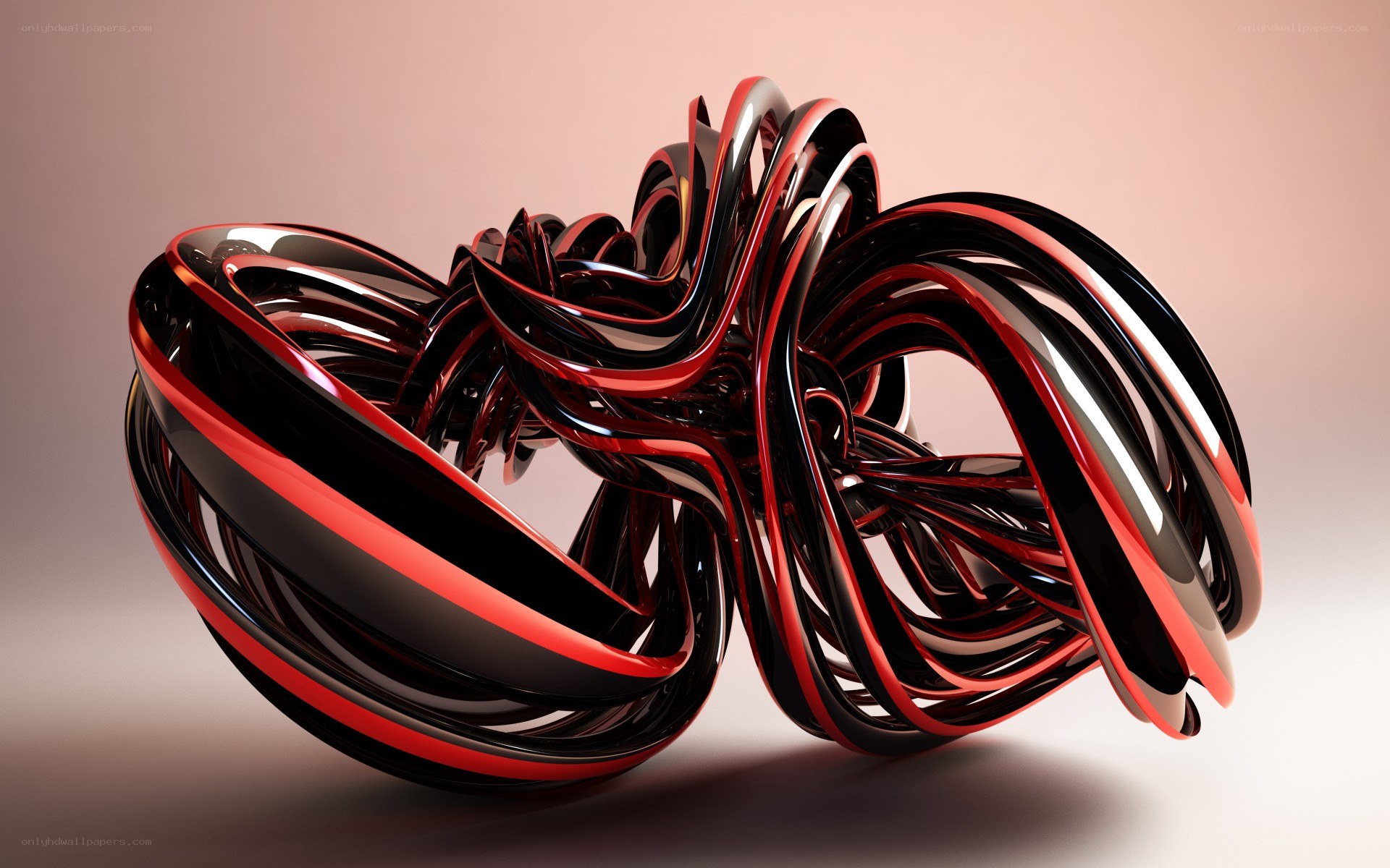 Abstract red and black sculpture
